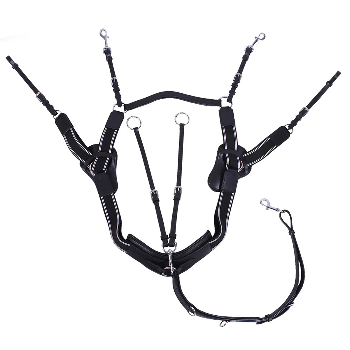 Borsttuig Met Martingaal QHP Sedna Zwart 3 Borsttuig Met Martingaal QHP Sedna Zwart