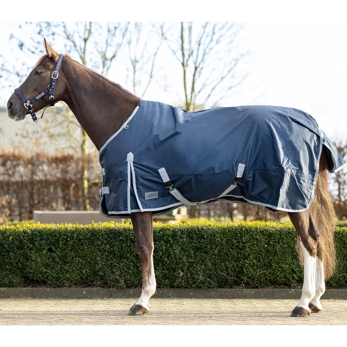 Deken QHP Turnout Fleece 0gr Donkerblauw 8 Deken QHP Turnout Fleece 0gr Donkerblauw - Afbeelding 6