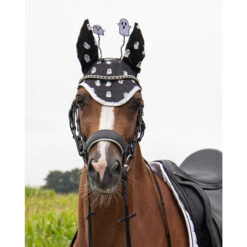 Oornetje QHP Halloween Ghost Zwart-wit -Paardenbenodigdheden Winkel oornetje qhp halloween ghost zwart wit 1500x1500 148364