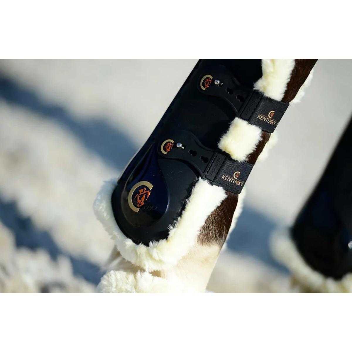 Peesbeschermers Kentucky Elastic Sheepskin Zwart 5 Peesbeschermers Kentucky Elastic Sheepskin Zwart - Afbeelding 3