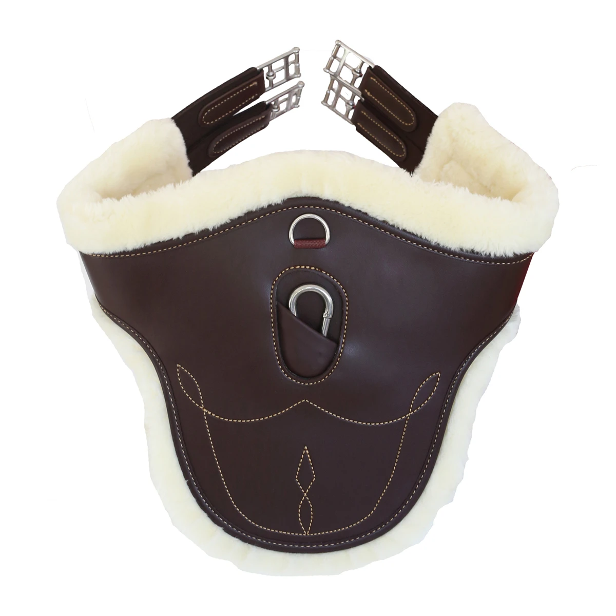 Singel Kentucky Sheepskin Met Buikflap Bruin 3 Singel Kentucky Sheepskin Met Buikflap Bruin