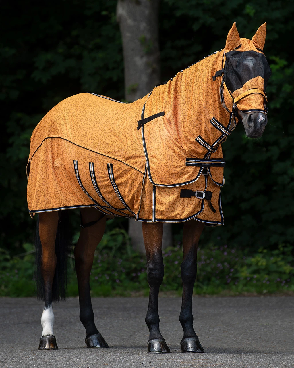 Vliegendeken QHP Collection Combo Met Hals En Masker Geel 3 Vliegendeken QHP Collection Combo Met Hals En Masker Geel