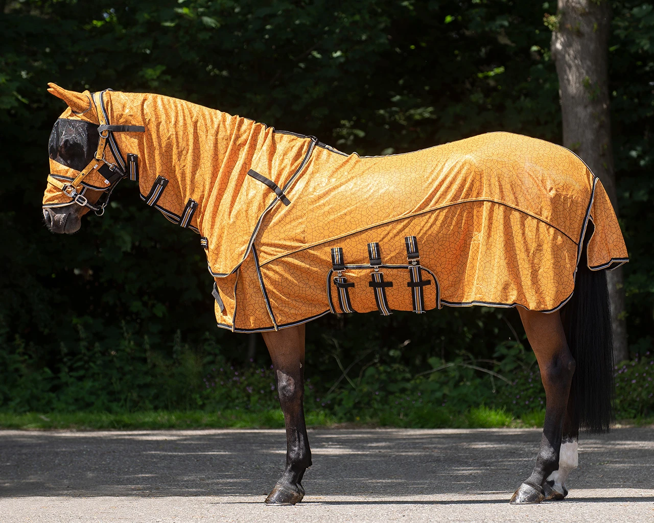 Vliegendeken QHP Collection Combo Met Hals En Masker Geel 4 Vliegendeken QHP Collection Combo Met Hals En Masker Geel - Afbeelding 2